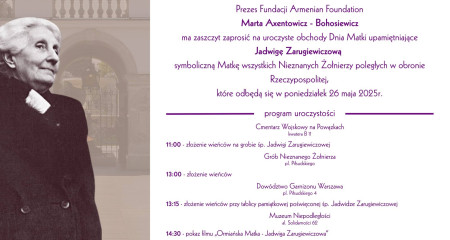 DZIEŃ MATKI upamiętniający JADWIGĘ ZARUGIEWICZOWĄ